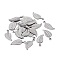 Non-Tarnish 201 Stainless Steel Charms, Laser Cut, Leaf, Stainless Steel Color, 14x6x0.5mm, Hole: 0.8mm