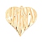 Rack Plating Brass Pendants, Textured, Heart Charms, Cadmium Free & Nickel Free & Lead Free, Real 18K Gold Plated, 40x39x3mm, Hole: 2mm