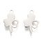 Tarnish Resistant 304 Stainless Steel Charms, Laser Cut, Clover, Stainless Steel Color, 12x8x1mm, Hole: 1.2mm