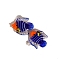 Handmade Lampwork Pendants, Fish, Royal Blue, 39x42mm
