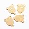 Ion Plating(IP) 304 Stainless Steel Chandelier Component Links, 3 Loop Connectors, Oval with Cross, Golden, 14x10x0.8mm, Hole: 1mm