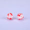 Printed Round with Skull Pattern Silicone Focal Beads, White, 15x15mm, Hole: 2mm
