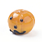 Autumn Theme Handmade Lampwork Beads, Cartoon Pumpkin, Dark Orange, 11.5x15x14.5mm, Hole: 1.5mm