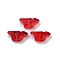 Transparent Glass Beads, Bird, Baking Paint, Red, 10x20x8mm, Hole: 1.2mm
