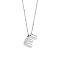 1pc Brass Chain with Alloy Letter Pendants Necklaces, Lead Free & Nickel Free & Cadmium Free, Platinum, Letter E, 17.99~18.23 inch(45.7~46.3cm), pendants: 20~22.5x13~23mm