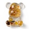 Resin Display Decorations, with Natural Yellow Agate Chips Inside, Bear, 53.5~53.8x41~41.5x17.5~21mm