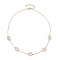 Brass Cable Chains Necklace, Flower Necklaces, Golden, 20.59 inch(523mm)