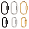6Pcs 6 Styles 304 Stainless Steel Screw Carabiner Lock Charms, for Necklaces Making, Oval, Mixed Color, 21~26x11~13x2~4mm, Screw: 7x4~4.5mm, 1pc/style