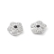 Rack Plating Brass Bead Cap, 5-Petal Flower, Real Platinum Plated, 7.5x8x2.3mm, Hole: 1.4mm