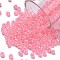 Glass Seed Beads, Ceylon, Round, Pink, 3mm, Hole: 1mm, about 10000pcs/pound