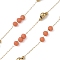 304 Stainless Steel Cable Chains, Rondelle, with Glass, Ion Plating(IP), Real 18K Gold Plated, Soldered, with Spool, Orange, 2.3x2mm, about 32.81 Feet(10m)/Roll