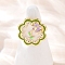 Brass Micro Pave Cubic Zirconia Adjustable Cuff Rings for Women, Flower, with Enamel, Rack Plating, Long-Lasting Plated, Cadmium Free & Lead Free, Real 18K Gold Plated, 20x20.5mm, Inner Diameter: 16mm
