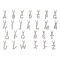26Pcs Alloy Rhinestone Pendant Necklaces, 304 Stainless Steel Cable Chains Necklace for Women, Letter A~Z, Mixed Shapes, 15.75 inch(40cm)