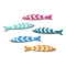 201 Stainless Steel Enamel Pendants, Fish Charm, Golden, Mixed Color, 39.5x7.5x3mm, Hole: 1mm