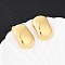 304 Stainless Steel Stud Earrings, Ion Plating(IP), Rectangle, Real 14K Gold Plated, 28.5x18mm