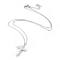 304 Stainless Steel Pendant Necklaces, with Polymer Clay Rhinestone, Cross, Stainless Steel Color, 18.3 inch(46.5cm), Pendant: 30x19x3mm