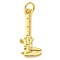 Rack Plating Brass Pendants, with Jump Ring, Lead Free & Cadmium Free, Long-Lasting Plated, Calliper Charm, Real 18K Gold Plated, 22.5x10x2mm, Hole: 3mm