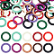 NBEADS 60 Pcs 10 Colors Natual Wood Decoration Rings, 44mm Handmade Round Wooden Earrings Charm Round Pendants Dyed Wooden Rings for Handmade Wood Pendants Earring Crafts, Hole: 1.8mm