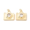 Brass Micro Pave Clear Cubic Zirconia Pendants, with Jump Rings, Cadmium Free & Lead Free, Long-Lasting Plated, Camera, Real 18K Gold Plated, 19x19x7.5mm, Hole: 3mm