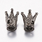 Tibetan Style Alloy Beads, Crown, Gunmetal, 13x11~12mm, Hole: 2.5mm