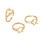 Adjustable Brass Solitaire Ring Settings, 4 Claw Prong Ring Settings, with Cubic Zirconia, Long-Lasting Plated, Golden, Size 7, 17mm, Tray: 9.5~10x8mm