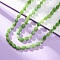Natural Dyed Malaysia Jade Tumble Stone Nuggets Beaded Long Necklaces for Women, Lime Green, 47.24 inch(120cm)