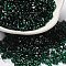 Spray Painted Glass Seed Beads, Peanut, Dark Green, 4~5x2~2.5x2~2.5mm, Hole: 0.8~0.9mm, about 8500pcs/pound
