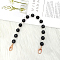 Glass Beads Bag Handles, with Metal Lobster Clasp, for Bag Straps Replacement Accessories, Black, 31cm