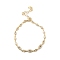 Cubic Zirconia Horse Eye Link Bracelets, Brass Jewelry for Women, Cadmium Free & Lead Free, Real 18K Gold Plated, 7-1/8 inch(18cm)