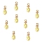 10Pcs Brass Enamel Pendants, Long-Lasting Plated, Cadmium Free & Lead Free, Real 18K Gold Plated, Pineapple, Yellow, 9.5x4x2mm, Hole: 1mm