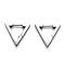 Tarnish Resistant 304 Stainless Steel Triangle Huggie Hoop Earrings, Stainless Steel Color, 16x18x3mm, Pin: 1mm