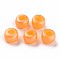 Plastic Pearlized Beads, Barrel, Orange, 9x6mm, Hole: 3.5mm, about 1900pcs/500g.