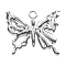 Non-Tarnish 304 Stainless Steel Pendants, Butterfly Charm, Stainless Steel Color, 21x25x2mm, Hole: 2.5mm