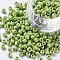 6/0 Glass Seed Beads, Opaque Colors Lustered, Round, Round Hole, Green Yellow, 6/0, 4mm, Hole: 1.5mm, about 450pcs/50g, 50g/bag, 18bags/2pound