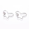 Brass Micro Pave Cubic Zirconia Screw Carabiner Lock Charms, for Necklaces Making, Clear, Butterfly, Platinum, 24x35x2mm