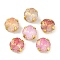 Brass Glass Rhinestone Sew on Rhinestones, Faceted, Square, Mixed Color, Golden, 9x9x5.5mm, Hole: 0.9mm