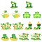 14Pcs 7 Styles Saint Patrick's Day Alloy Enamel Pendants, Light Gold, Hat/Beer Cup/Clover/Human/Shoes Charm, Mixed Shapes, 23.5~28x23~35x1.5mm, Hole: 1.6~1.8mm, 2pcs/style