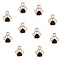 10Pcs Brass Enamel Pendants, Long-Lasting Plated, Cadmium Free & Lead Free, Real 18K Gold Plated, Dog Paw Prints, Black, 7x6x1mm, Hole: 1mm