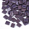 2-Hole Opaque Glass Seed Beads, Rectangle, Purple, 5x4.5~5.5x2~2.5mm, Hole: 0.5~0.8mm