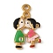 304 Stainless Steel Enamel Pendants, Golden, Boy and Girl Charms, Colorful, 27x16x3mm, Hole: 1.8x2mm and 1.5mm