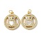 Brass Micro Pave Cubic Zirconia Pendants, Cadmium Free & Lead Free, with Shell and Jump Ring, Real 18K Gold Plated, Bear, 21x18x5mm, Hole: 3mm