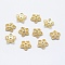 5-Petal Brass Caps, Long-Lasting Plated, Real 18K Gold Plated, Nickel Free, Flower, 9.5x2.5mm, Hole: 1mm