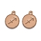 Alloy Enamel Pendants, Flat Round with Constellation/Zodiac Sign, Sagittarius, 22x18x2mm, Hole: 1.5mm
