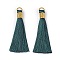 Polyester Tassel Big Pendant Decorations, Teal, 83mm, Hole: 8x6.5mm