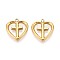 304 Stainless Steel Pendants, Cross with Heart Charm, Real 14K Gold Plated, 16.5x15.5x2mm, Hole: 1.5mm
