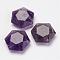 Natural Amethyst Pendants, Hexagon, 28~29x25x9~10mm, Hole: 1.5mm