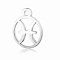Non-Tarnish 201 Stainless Steel Charms, Flat Round with Constellation, Stainless Steel Color, Pisces, 13.4x10.8x1mm, Hole: 1.5mm
