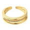 Brass Micro Pave Clear Cubic Zirconia Open Cuff Rings for Women, Cadmium Free & Lead Free, Real 16K Gold Plated, 6mm, Inner Diameter: Adjustable
