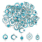 50pcs 5 styles Alloy Connector Charms Sets, with Synthetic Turquoise, Flat Round & Teardrop & Crescent Moon with Star, Mixed Shapes, Platinum, 8.5~27x12~18x2~3.5mm, Hole: 1.2~2.5mm, 10pcs/style