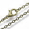 Brass Cable Chains Necklace Making, with Alloy Lobster Claw Clasps, Antique Bronze, 23.6 inch~24.37 inch(60cm~61.9cm)